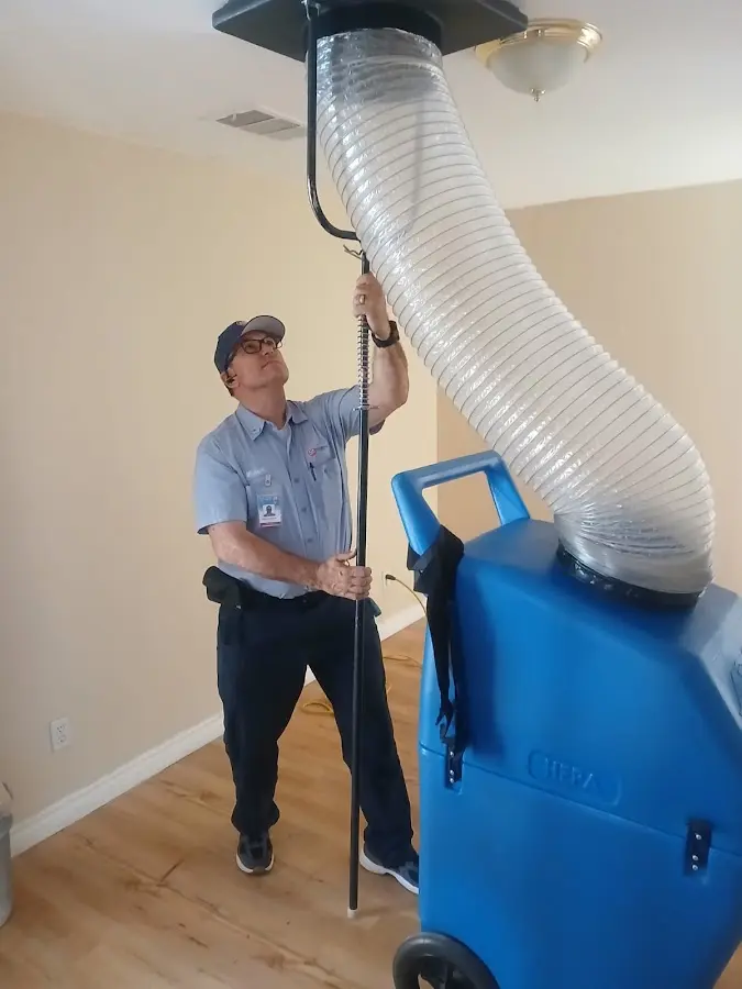 Mini Split Installation technician using HEPA equipment in White Knoll